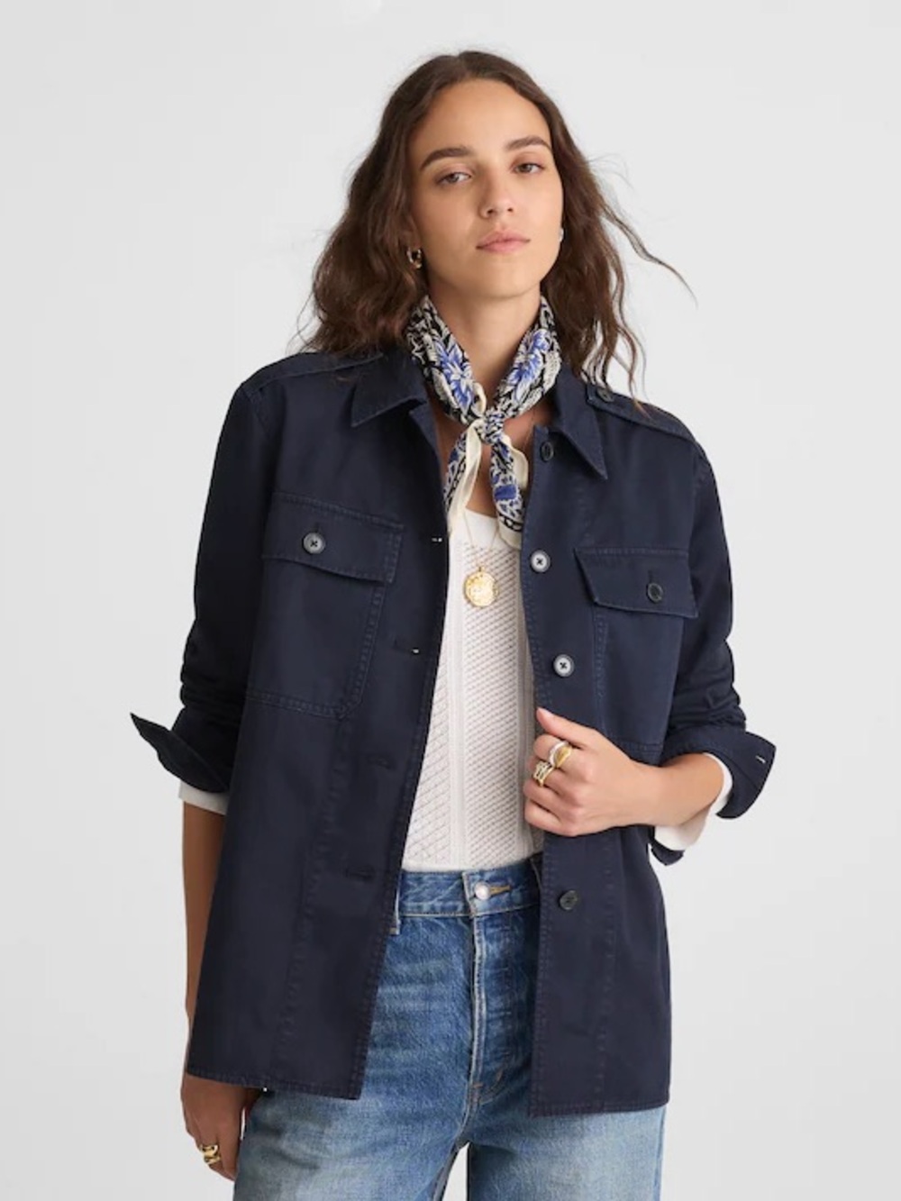 Madewell Easy Utility Shirt-Jacket in Dark Navy